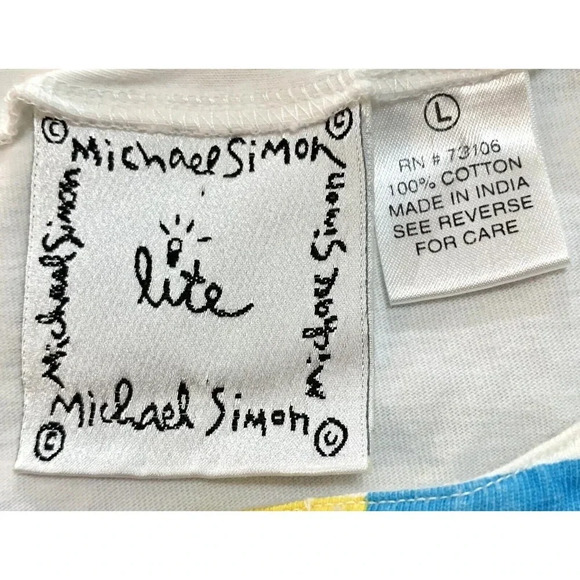 Vintage Michael Simon New York Easter Bunny Eggs Cardigan White Sweater Large L - Picture 7 of 13